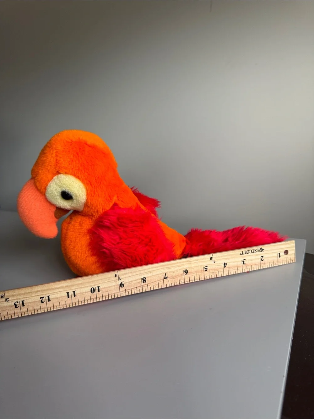 Applause Vintage 1981 Plush Orange Red Parrot Stuffed Toy